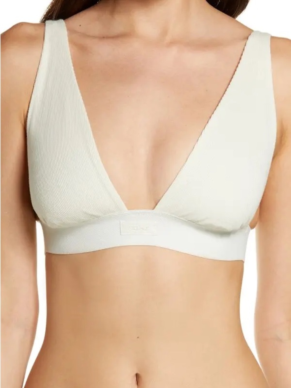 SKIMS Rib Stretch Cotton Plunge Bralette - Medium